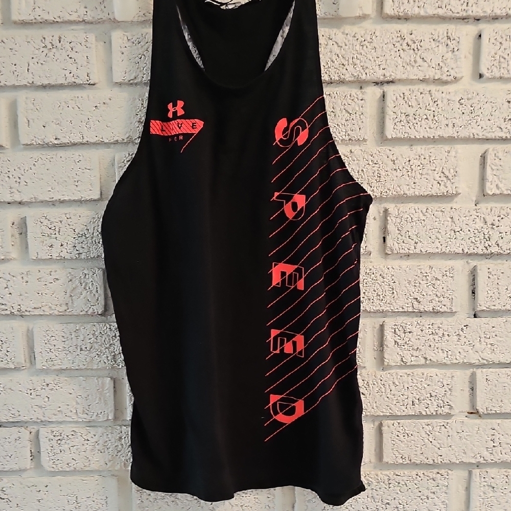 Under Armour Black Tank with Orange Graphic